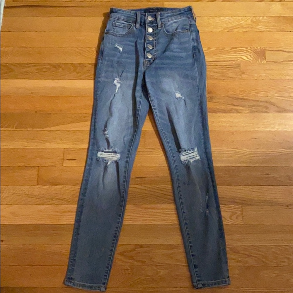 Aero blue ripped jeans